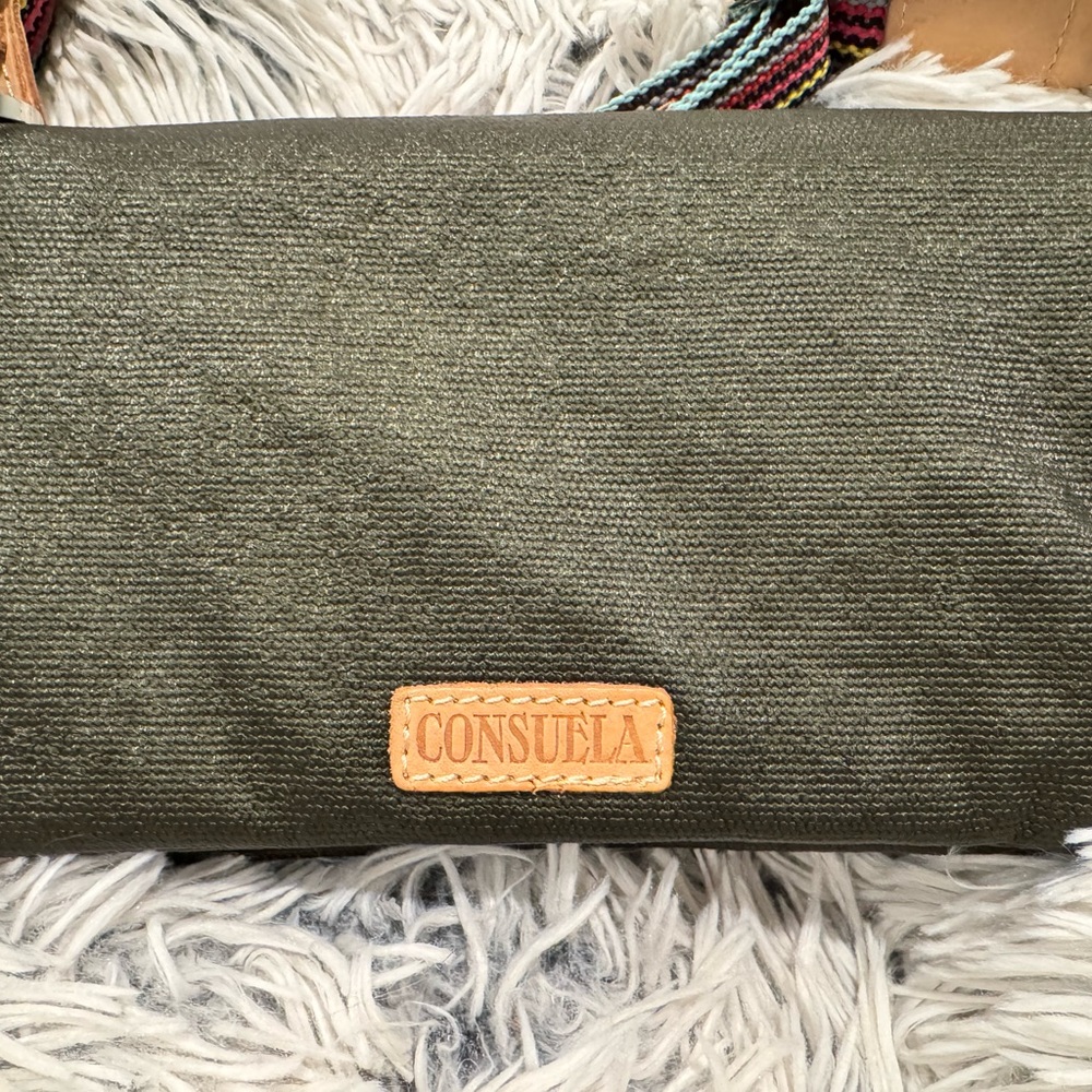 Consuela Green and Beige Crossbody Bag